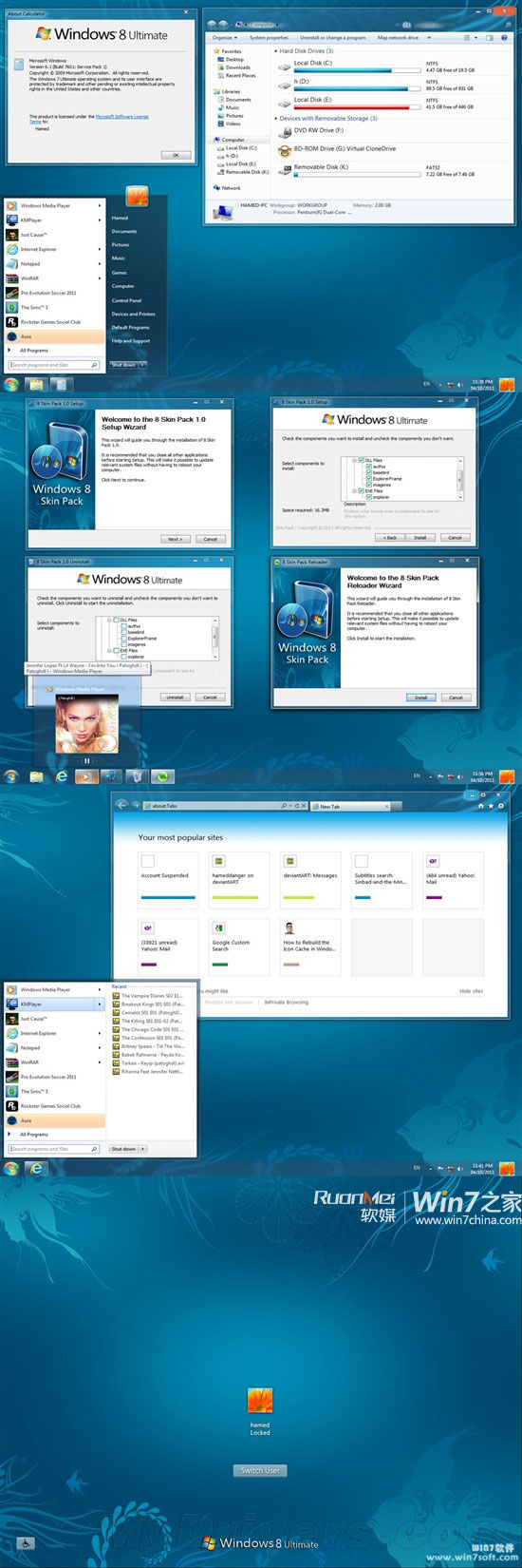 为Windows7操作系统准备的Windows 8主题